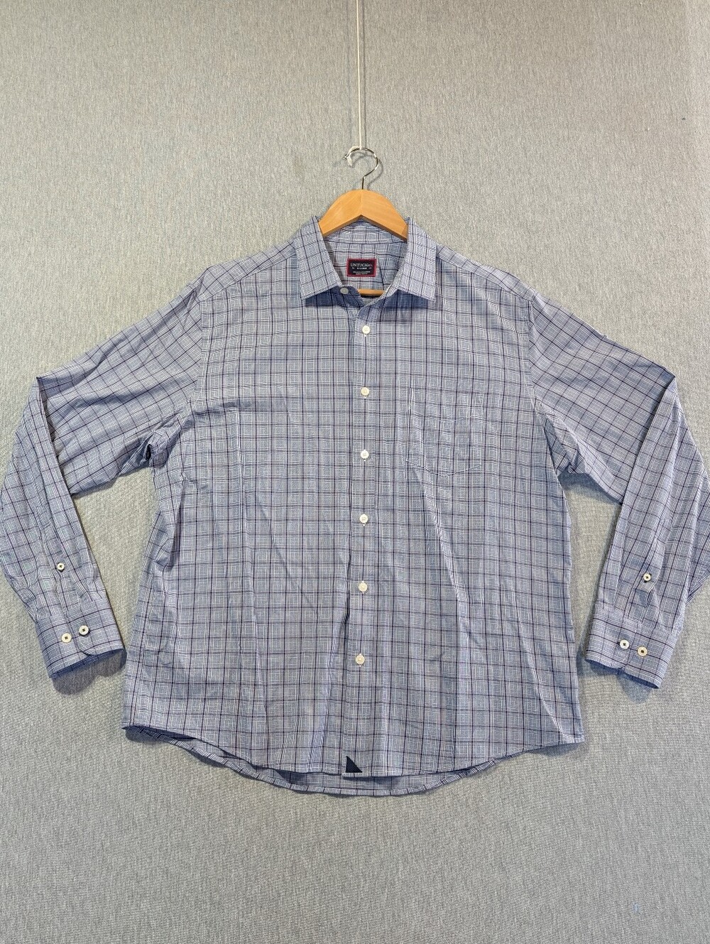 UNTUCKit Narsai Button Up Shirt Men's XL Purple White Plaid